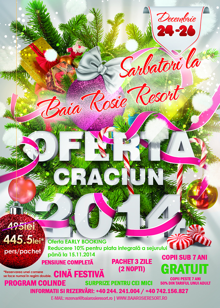 Oferta specială de Crăciun 2014 de la Baia Roșie Resort